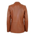 Angelea Kahve Kadın Blazer Deri Ceket