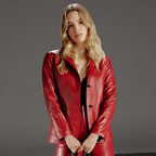 Angelea Kırmızı Kadın Blazer Deri Ceket