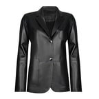 Angelea Siyah Kadın Blazer Deri Ceket