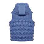 Anitra Mavi Kadın Kapüşonlu Puffer Deri Yelek