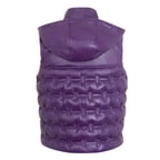 Anitra Mor Kadın Kapüşonlu Puffer Deri Yelek