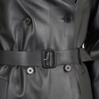 Annily Siyah Kadın Deri Trençkot