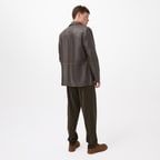 Anoki Haki Erkek Çift Taraflı Süet Deri Mont