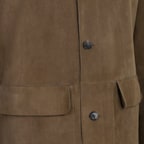 Anoki Haki Erkek Çift Taraflı Süet Deri Mont