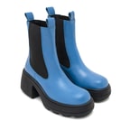 Anton Mavi Kadın Yandan Lastikli Deri Bot