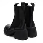 Anton Siyah Kadın Yandan Lastikli Deri Bot