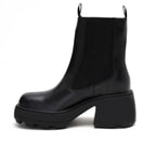 Anton Siyah Kadın Yandan Lastikli Deri Bot