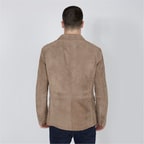 Antonin Bej Erkek Süet Safari Deri Ceket