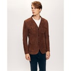 Antonin Kahve Erkek Süet Safari Deri Ceket