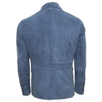 Antonin Mavi Erkek Süet Safari Deri Ceket
