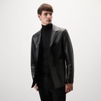 Auburn Siyah Erkek Deri Blazer Ceket