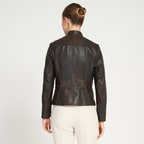 Audrey Kahve Kadın Deri Ceket