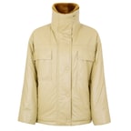 Auren Yeşil Kadın Deri Puffer Mont