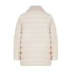 Avari Krem Kadın Puffer Deri Mont