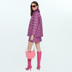 Avari Mor Kadın Puffer Deri Mont