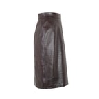 Ayalisse Kahve Kadın Kroko Baskılı Deri Etek