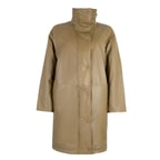 Azia Haki Kadın Çift Taraflı Deri Trençkot