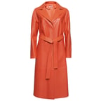 Aziza Kadın Deri Uzun Trençkot