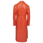 Aziza Kadın Deri Uzun Trençkot