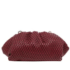 Azure Kadın Omuz Askılı Örgü Deri Clutch