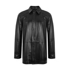 Bastion Siyah Erkek Deri Palto