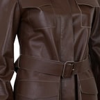 Beatricia Kahve Kadın Deri Safari Ceket