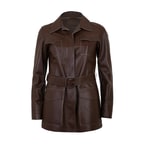 Beatricia Kahve Kadın Deri Safari Ceket