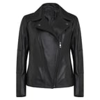 Beatrix Siyah Kadın Deri Biker Ceket
