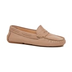 Bej Comfy Kadın Deri Loafer