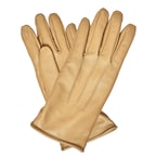 Bej Kadın Dikiş Detaylı Deri Eldiven