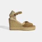 Bej Kadın Toka Detaylı Dolgu Topuklu Süet Espadril 