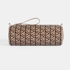 Bej Monogram Desenli Kalemlik/Tıraş/Makyaj Çantası