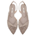 Bej Nodo Kadın Deri Babet