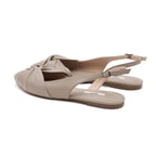 Bej Nodo Kadın Deri Babet