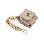 Bej Zincir Detaylı Deri Airpods Kılıfı