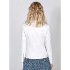 Beyaz Alda Kadın Deri Ceket