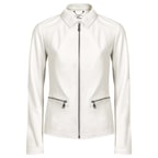 Beyaz Alda Kadın Deri Ceket