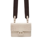 Beyaz Fels Kadın Deri Omuz Askılı Çanta