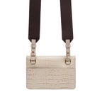 Beyaz Fels Kadın Deri Omuz Askılı Çanta