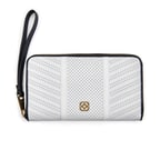 Beyaz Kadın Perfore Deri Cüzdan