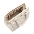 Beyaz Lisa Kadın Kapitone Deri El Çantası