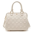 Beyaz Lisa Kadın Kapitone Deri El Çantası