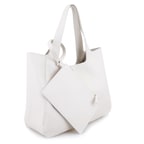 Beyaz Megan Kadın Deri Omuz Askılı Çanta