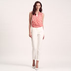 Beyaz Slim Fit Kadın Pantolon