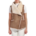 Beyaz Valeria Kadın Kürk Yelek