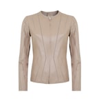 Bienna Bej Kadın Panelli Deri Ceket