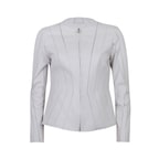 Bienna Beyaz Kadın Panelli Deri Ceket