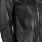 Bienna Siyah Kadın Panelli Deri Ceket