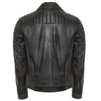 Bill Siyah Erkek Biker Deri Mont