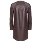 Bordo Amelie Kadın Deri Pardösü